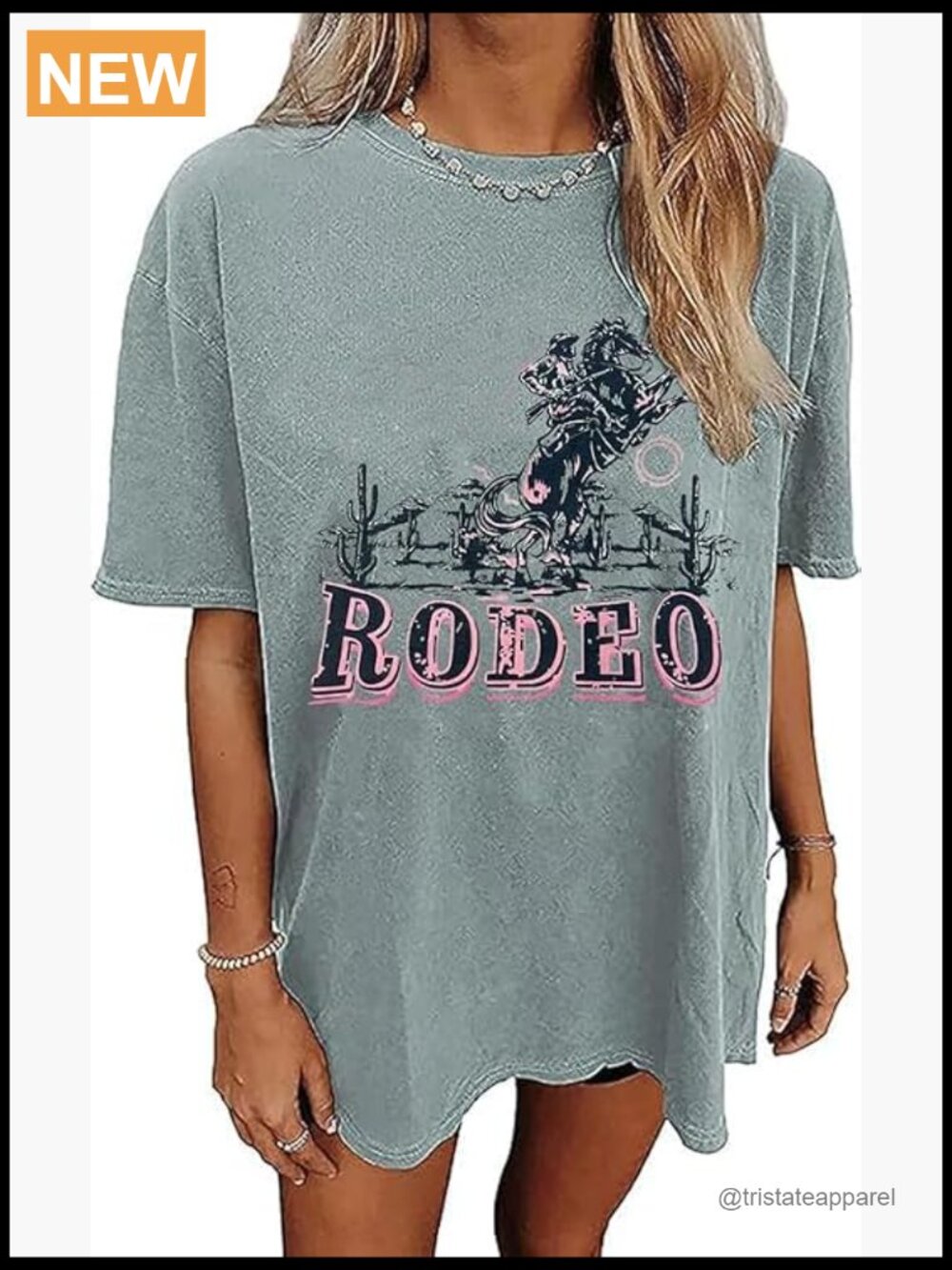 Western Cowboy Rodeo Graphic Oversized T-Shirt Country Music Tee